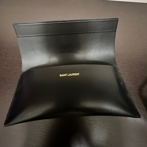 New Saint Laurent Round Sunglasses SLM42 Silver Grey Temple Logo YSL Case - Picture 13 of 13